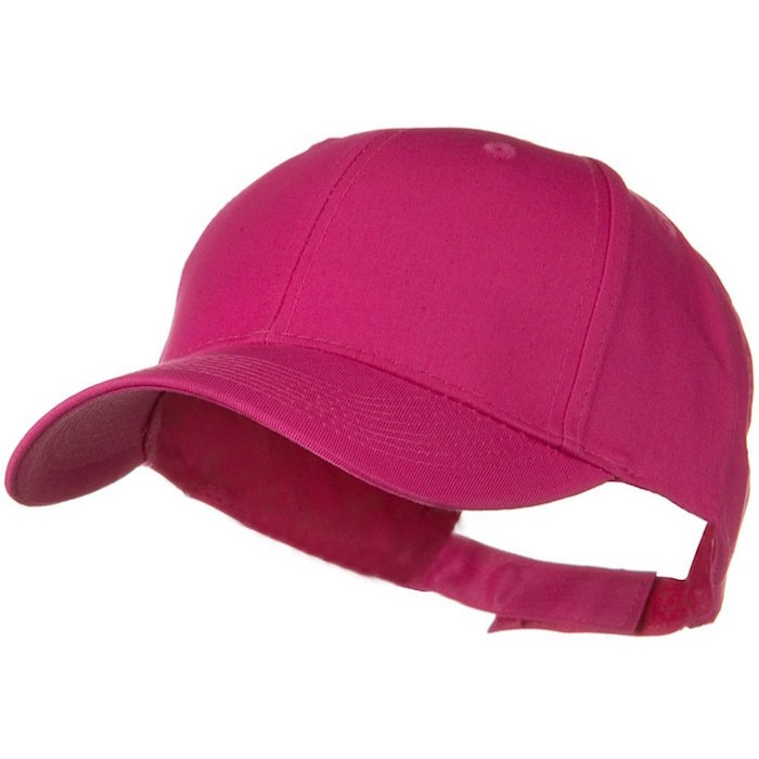 Solid Cotton Twill Low Profile Strap Cap - Hot Pink
